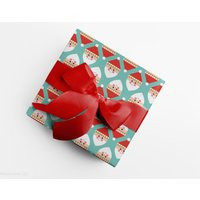 Modern Santa Wrapping Paper Sheets | Colorful Christmas Gift Wrap Rolled Set Of 3 | Etsy (US)