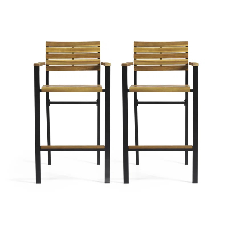 Belniak Iron Outdoor Stool (Set of 2) | Wayfair North America