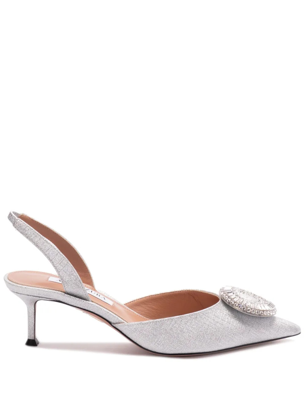 Aquazzura50mm Crystal Hoop slingback pumps | Farfetch Global