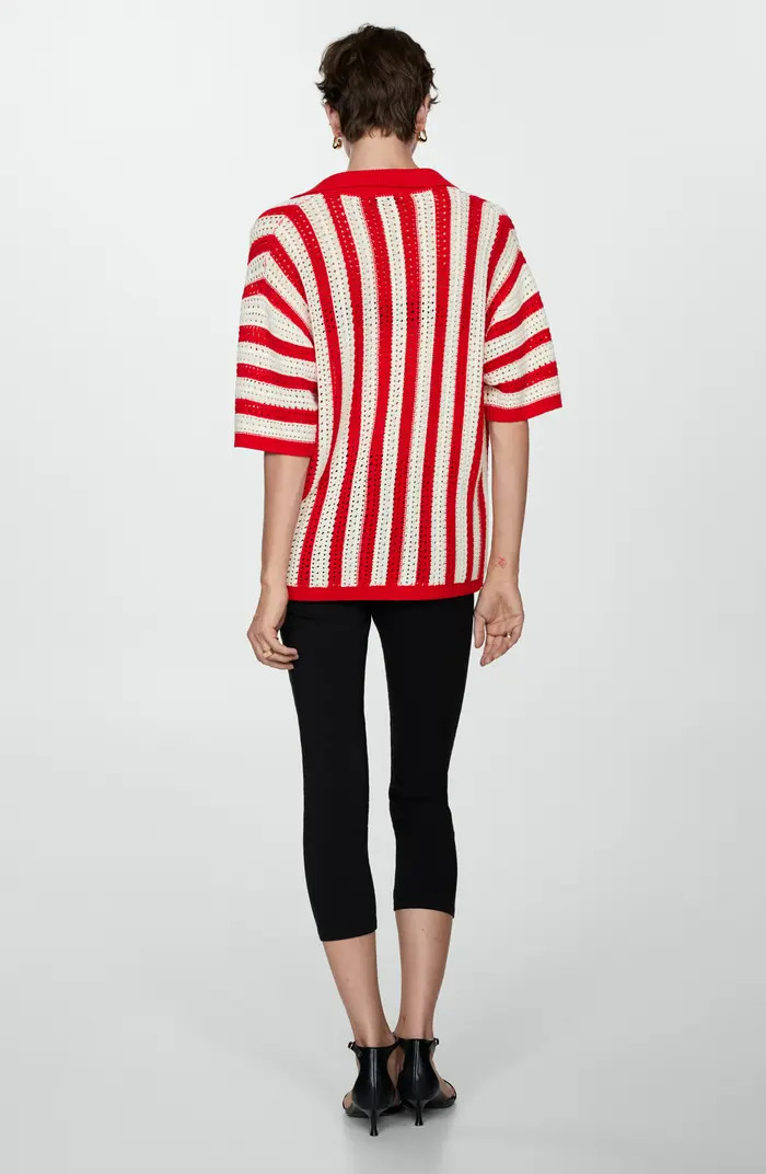 MANGO Stripe Open Stitch Button-Up Shirt | Nordstrom | Nordstrom