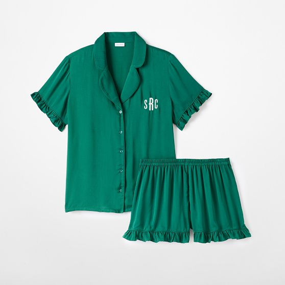 Ruffle Sateen Short Pajamas | Mark and Graham