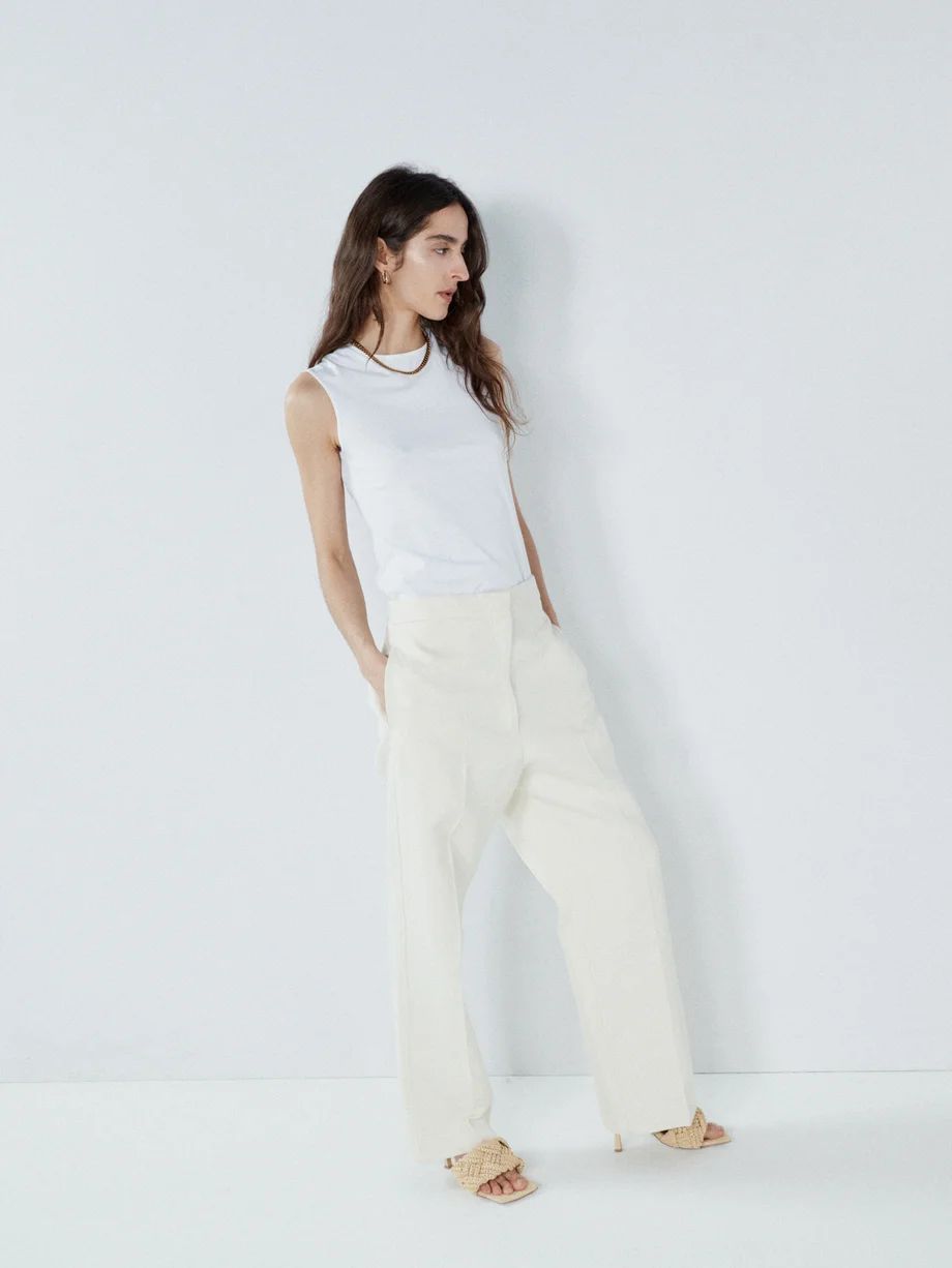 Relaxed ramie and cotton-blend tailored trouser | Raey | Matches (UK)