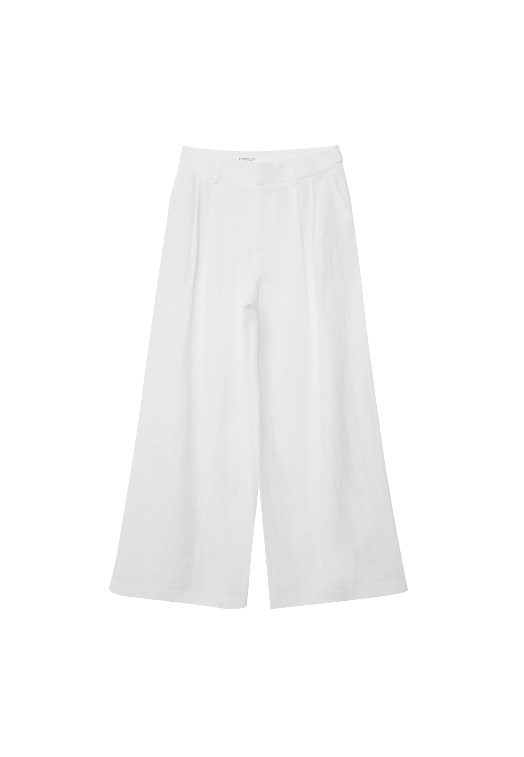 Rustic wide-leg trousers with adjustable buttons - Women's fashion | Stradivarius United Kingdom | Stradivarius (UK)