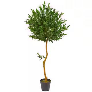 58 in. Indoor/Outdoor Olive Topiary Artificial Tree | The Home Depot
