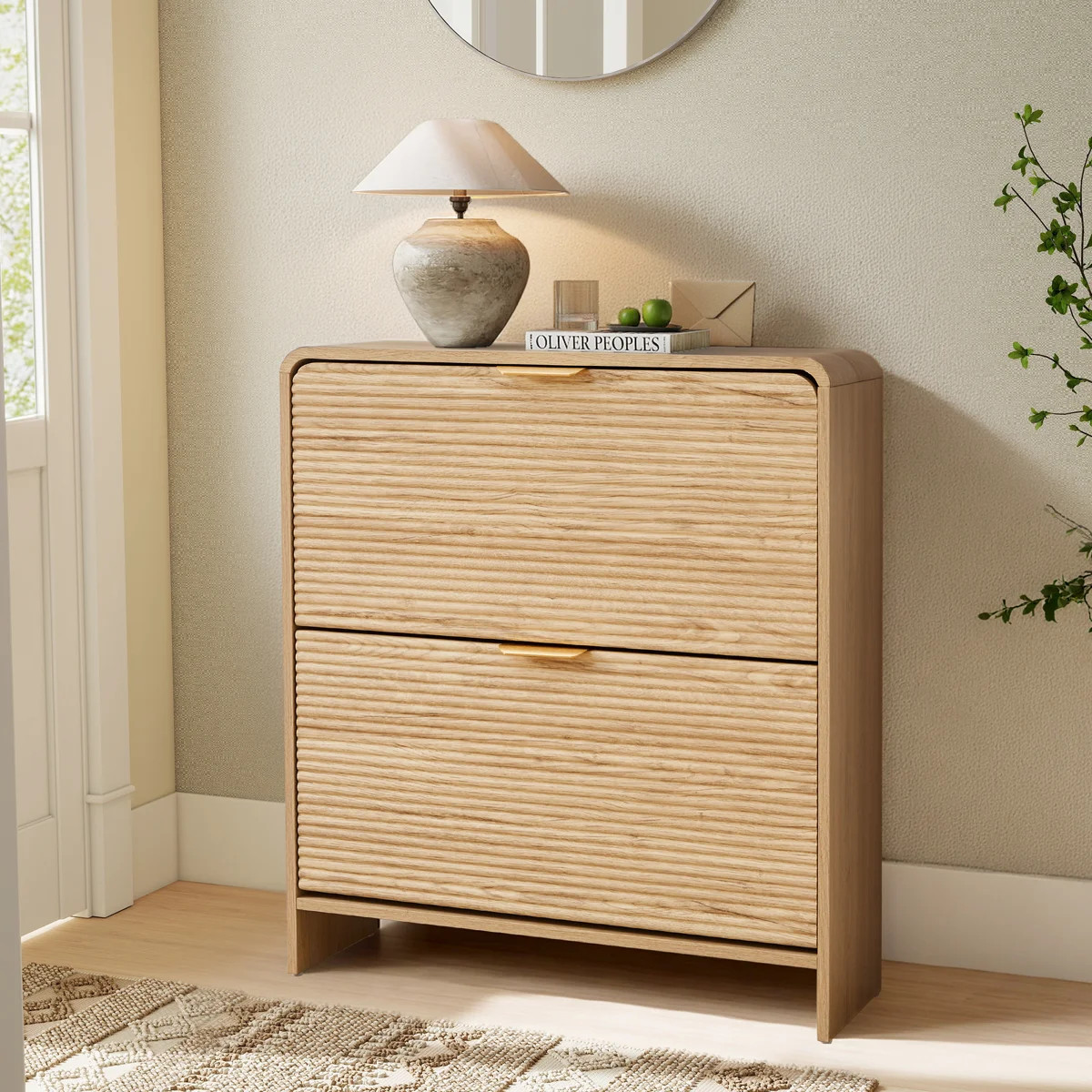 16 Pair Shoe Storage Cabinet With 2 Flip Drawers | Wayfair North America