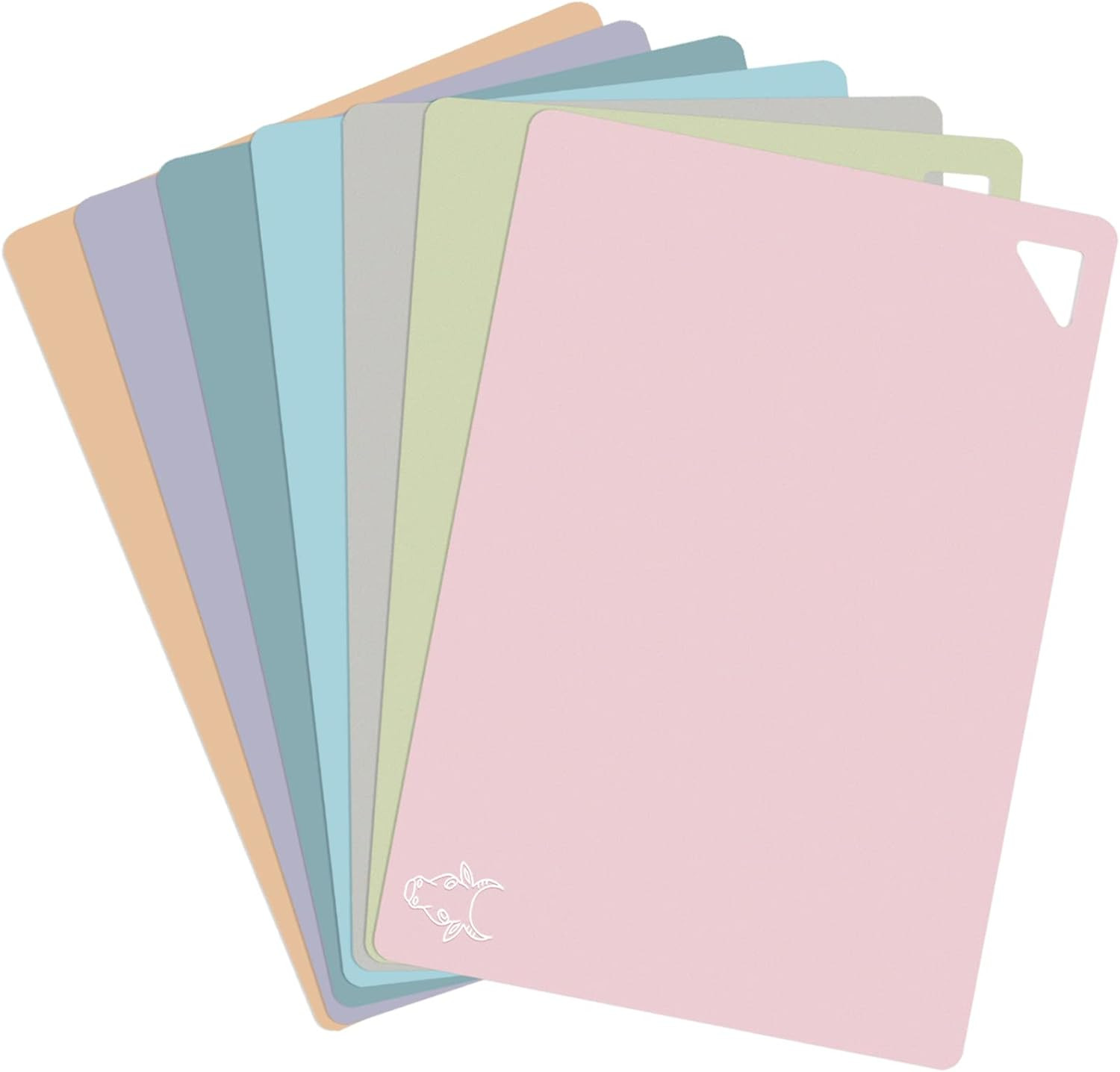 7 Pieces Plastic Flexible Cutting Boards for Kitchen, Non Slip Cutting Mats with Food Icons, Easy... | Amazon (US)