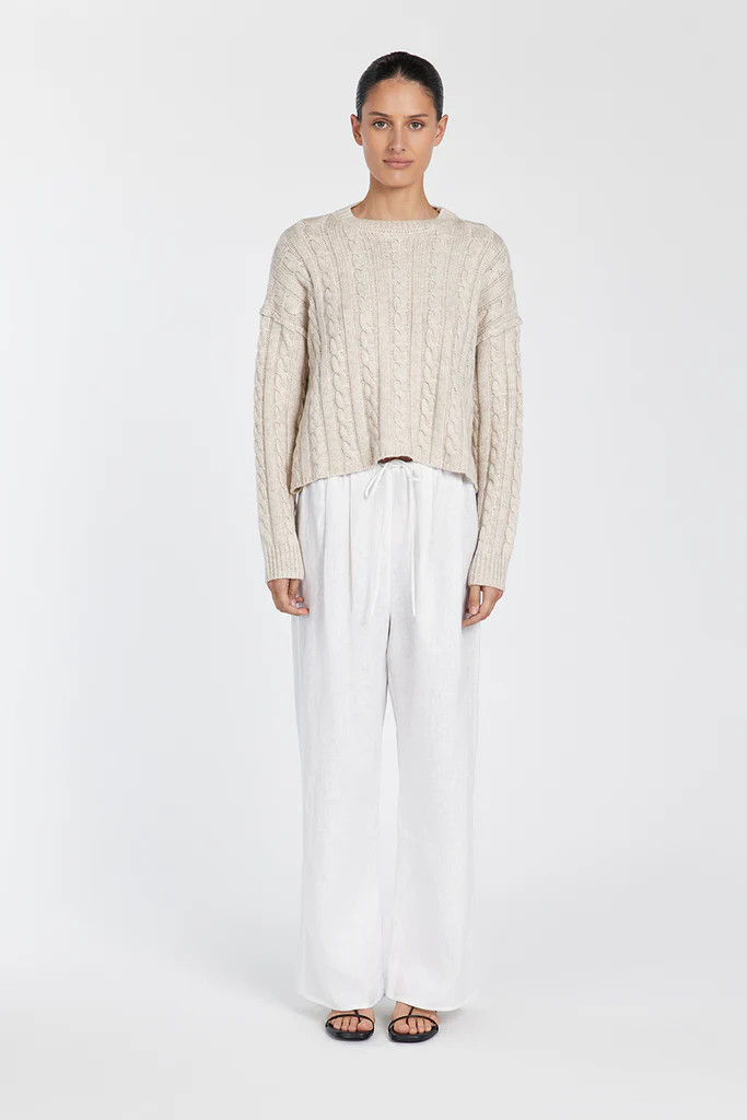 CASEY CHALK MARLE CABLE KNIT JUMPER | DISSH