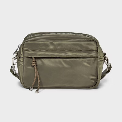 Camera Crossbody Bag - Wild Fable™ Green: Adjustable Strap, Solid Pattern, Zip Closure | Target