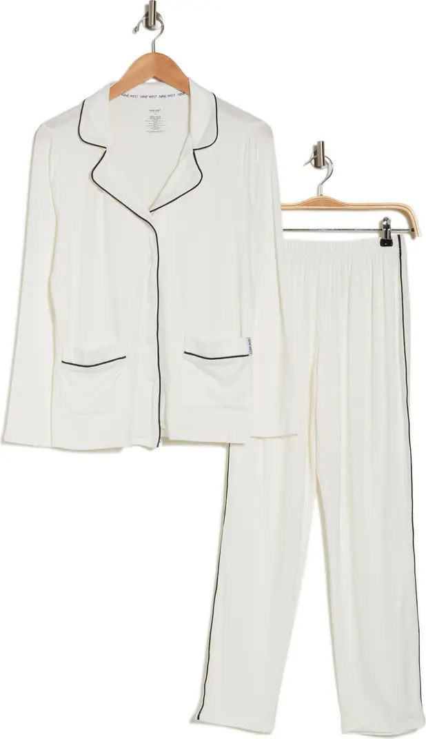 Long Sleeve Button-Up Shirt & Pants Pajamas | Nordstrom Rack