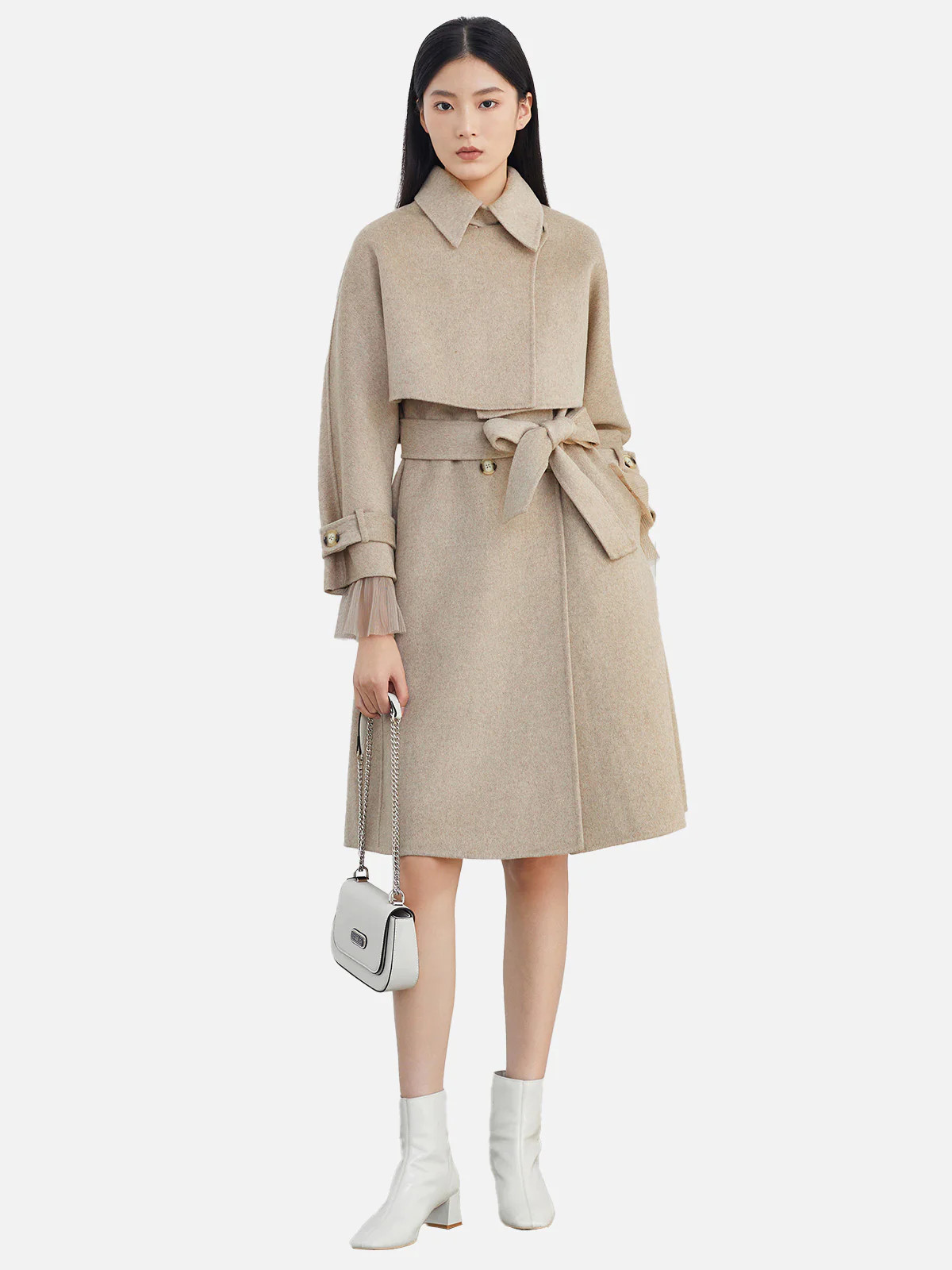 Short Coat Layer Two Piece Woolen Ensemble | SDEER