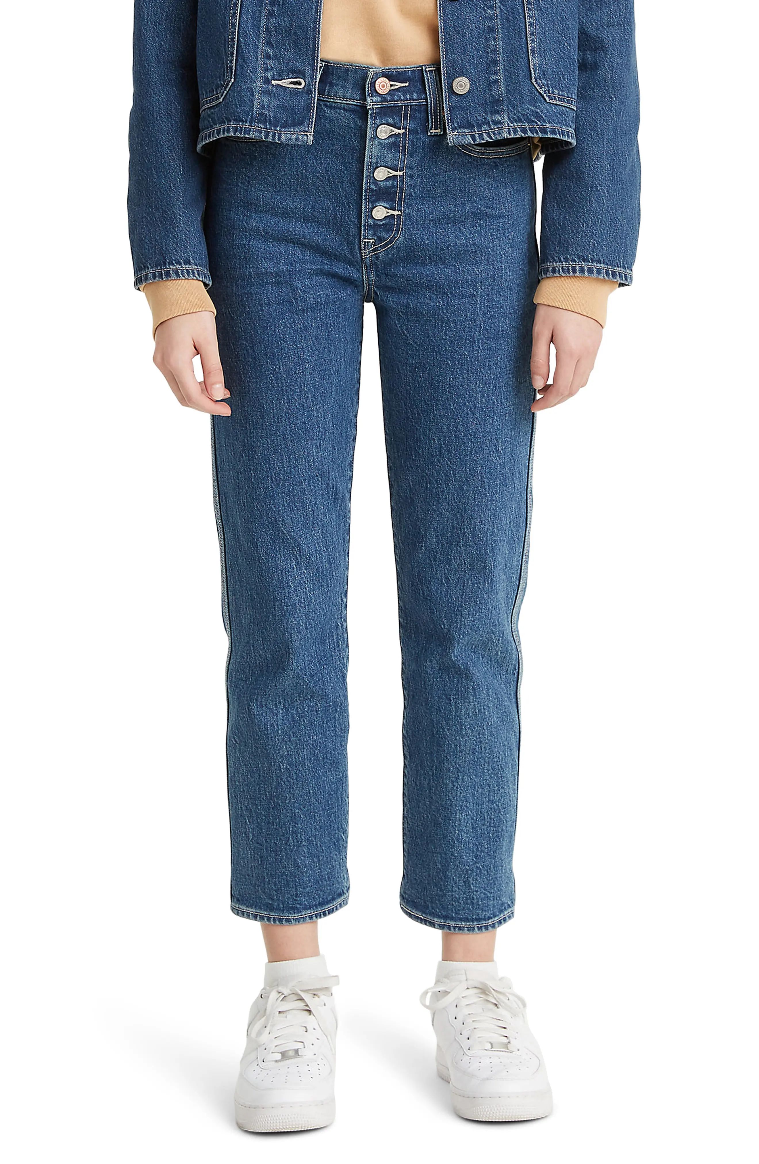 Women's Levi's Wedgie High Waist Crop Straight Leg Jeans, Size 24 x 26 - Blue | Nordstrom