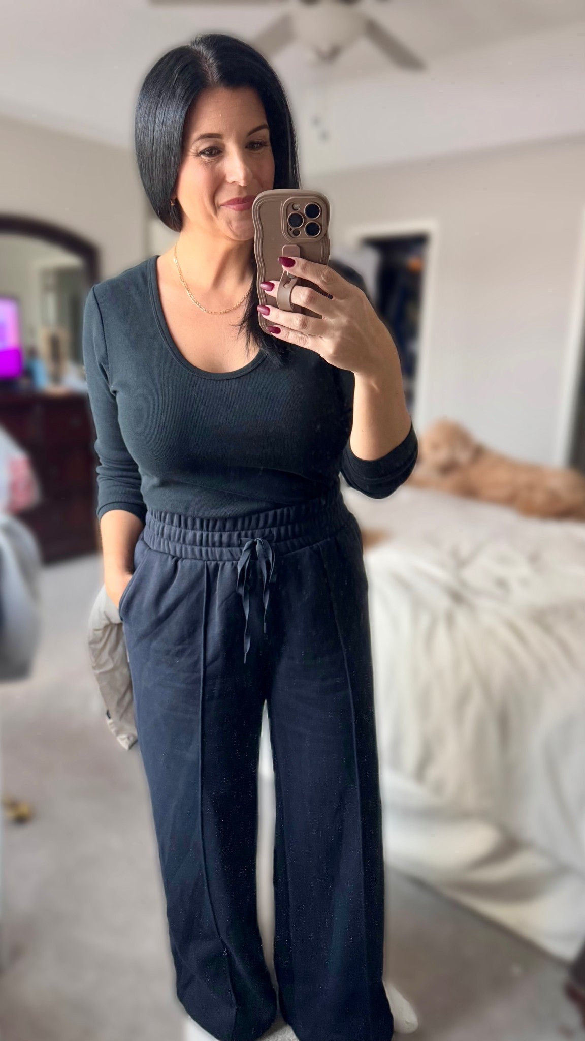 Such a comfy outfit from Target. These “sweat pant trousers” are comfortable yet dressy. My kids all asked “Where are you going?!” 😜

#LTKFindsUnder50 #LTKmomlife #LTKootd