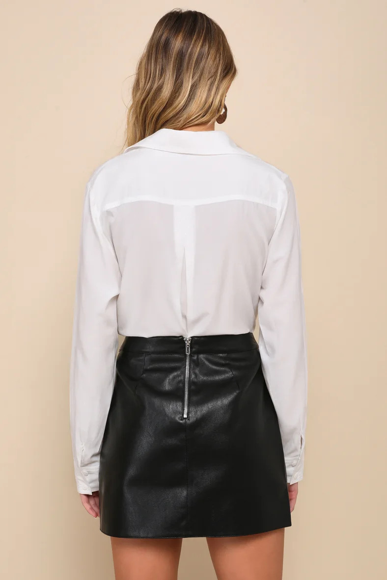 Harley Black Vegan Leather Mini Skirt | Lulus