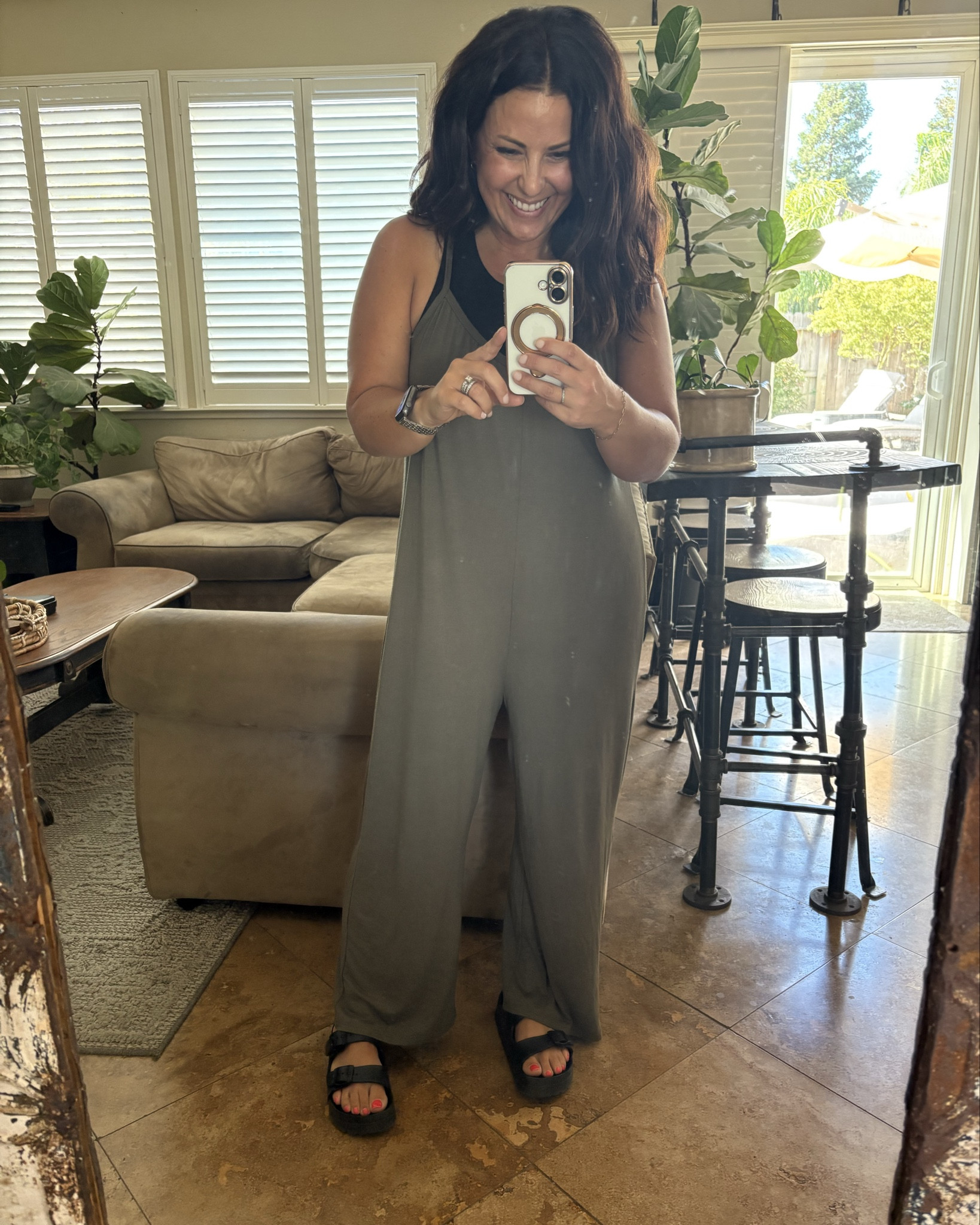 Love this cute, lightweight jumpsuit. I’m wearing a small, paired it with my favorite vintage Jean jacket this morning. 
Summer to fall
Pre Fall
Teacher style
Casual outfit
Mom stylee

#LTKOver40 #LTKWorkwear #LTKPetite