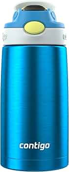 Contigo Autospout Water Bottle with Straw, 13 oz, Blue Poppy/Glacier | Amazon (US)
