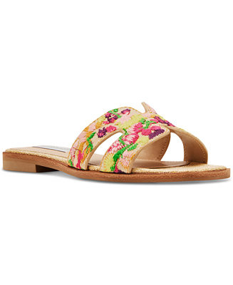 Steve Madden Women's Hadyn Embroidered Slide Sandals - Macy's | Macy's