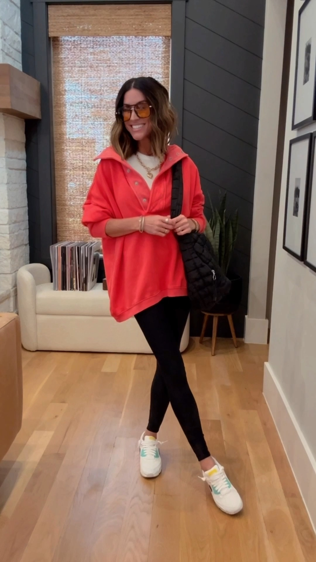 Perfect fall vibes in this cozy sweatshirt and leggings! 🤎 wearing a small in the sweatshirt, and it’s on sale today! 

#LTKFindsUnder50 #LTKSaleAlert #LTKFindsUnder100