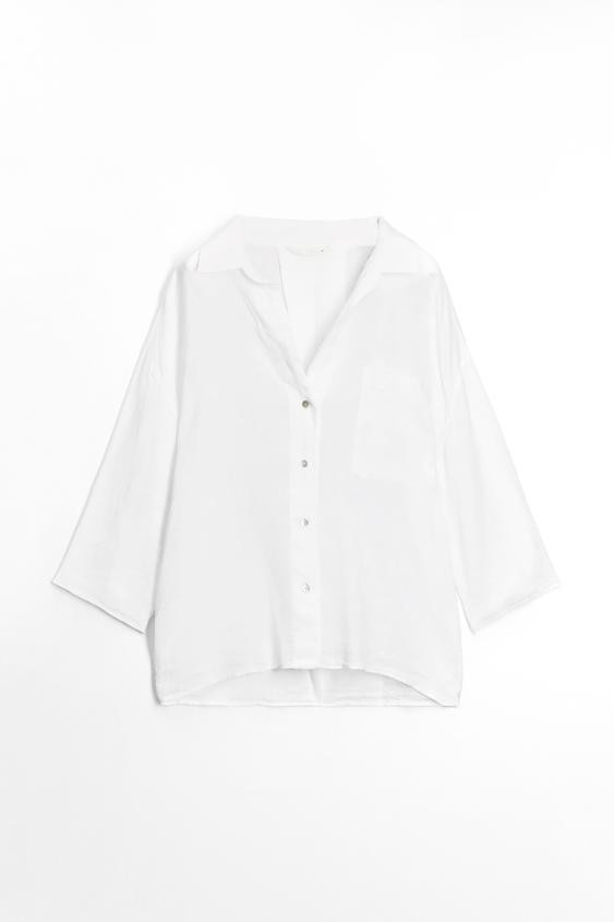 ZW COLLECTION 100% LINEN OVERSIZED SHIRT | Zara US