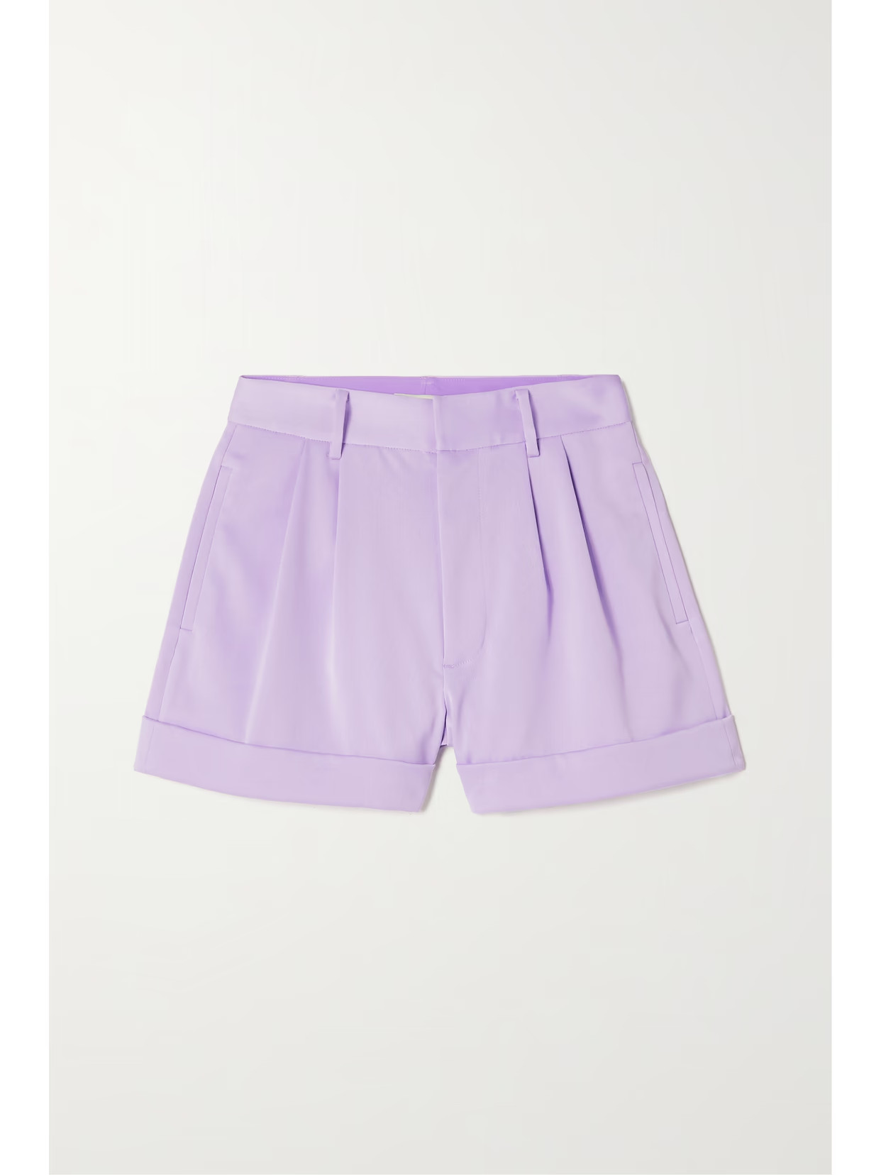 Alice + Olivia - Conry Pleated Duchesse-satin Shorts - Purple | NET-A-PORTER (US)