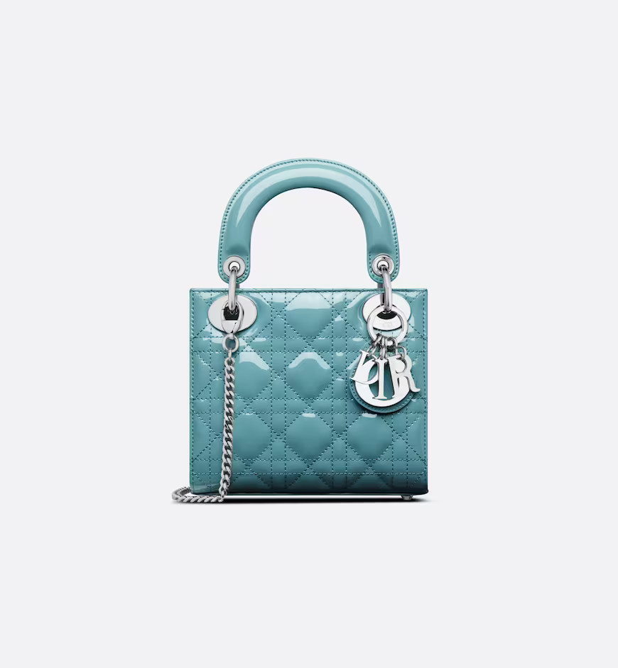 Azure Blue Patent Cannage Calfskin | Dior Couture
