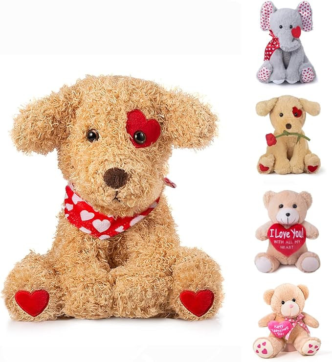 GSUIVER 10" Valentine's Day Valentines Gift for Children Kids, Girlfriend, Boyfriend, Plush Stuff... | Amazon (US)
