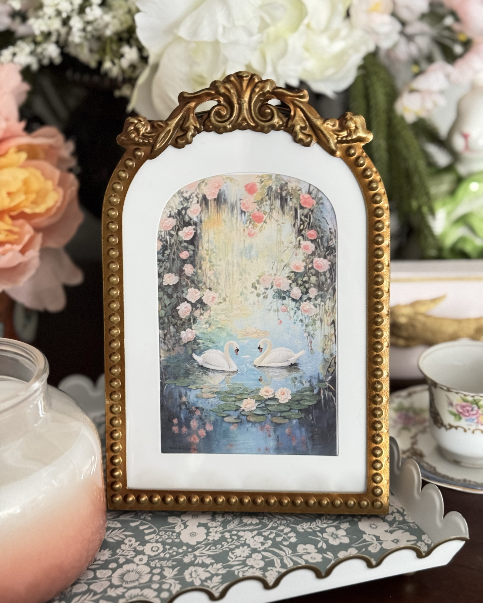 ✨ Vintage Elegance for Your Home ✨

I’m swooning over this ornate gold frame, the perfect way to showcase my Vintage Swan Printable Art! 🦢💕 I’ve styled it with charming grandmillennial-inspired decor—a scalloped tray, floral teacup, ombré candle, and elegant accessories—to create a cozy, timeless vignette.

If you love romantic vintage finds, I’ve linked this gorgeous frame and other styling pieces below so you can recreate the look in your home! ✨

📌 Save this for decor inspiration!

#LTKhome #homedecor #grandmillennialstyle #shabbychicdecor #cottagecore #vintagehomedecor #vignettestyling #printableart #classicdecor #eleganthomedecor #swandecor #ltkfinds

#LTKHome
