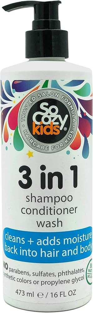 SoCozy 3 in 1 Kids Shampoo + Conditioner + Body Wash (16 Fl Oz) Gentle, Hydrating Hair & Body Cle... | Amazon (US)