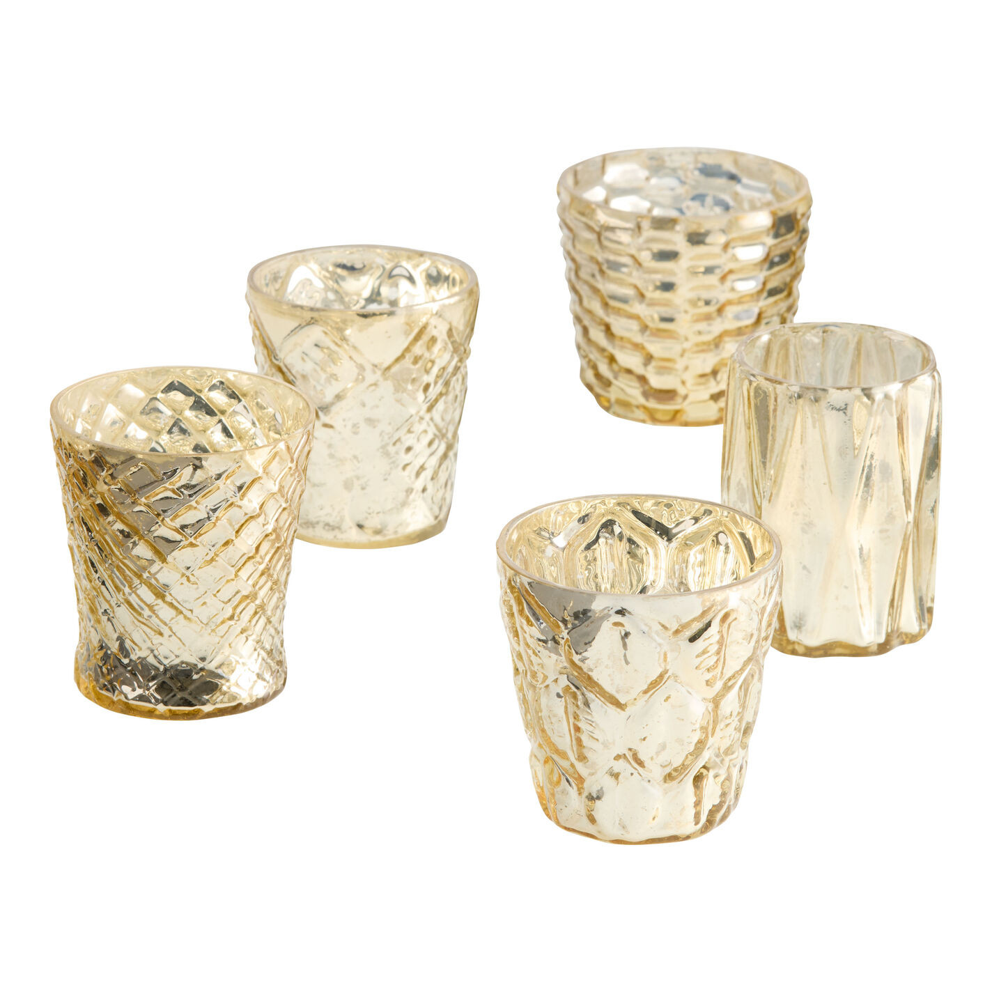 Mercury Glass Tealight Candle Holders Set of 5 | World Market