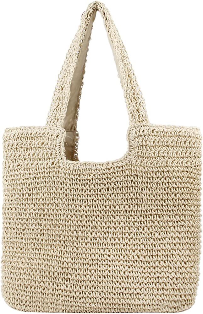 Freie Liebe Straw Beach Bag for Women Summer Woven Tote Bag Shoulder Handbags | Amazon (US)