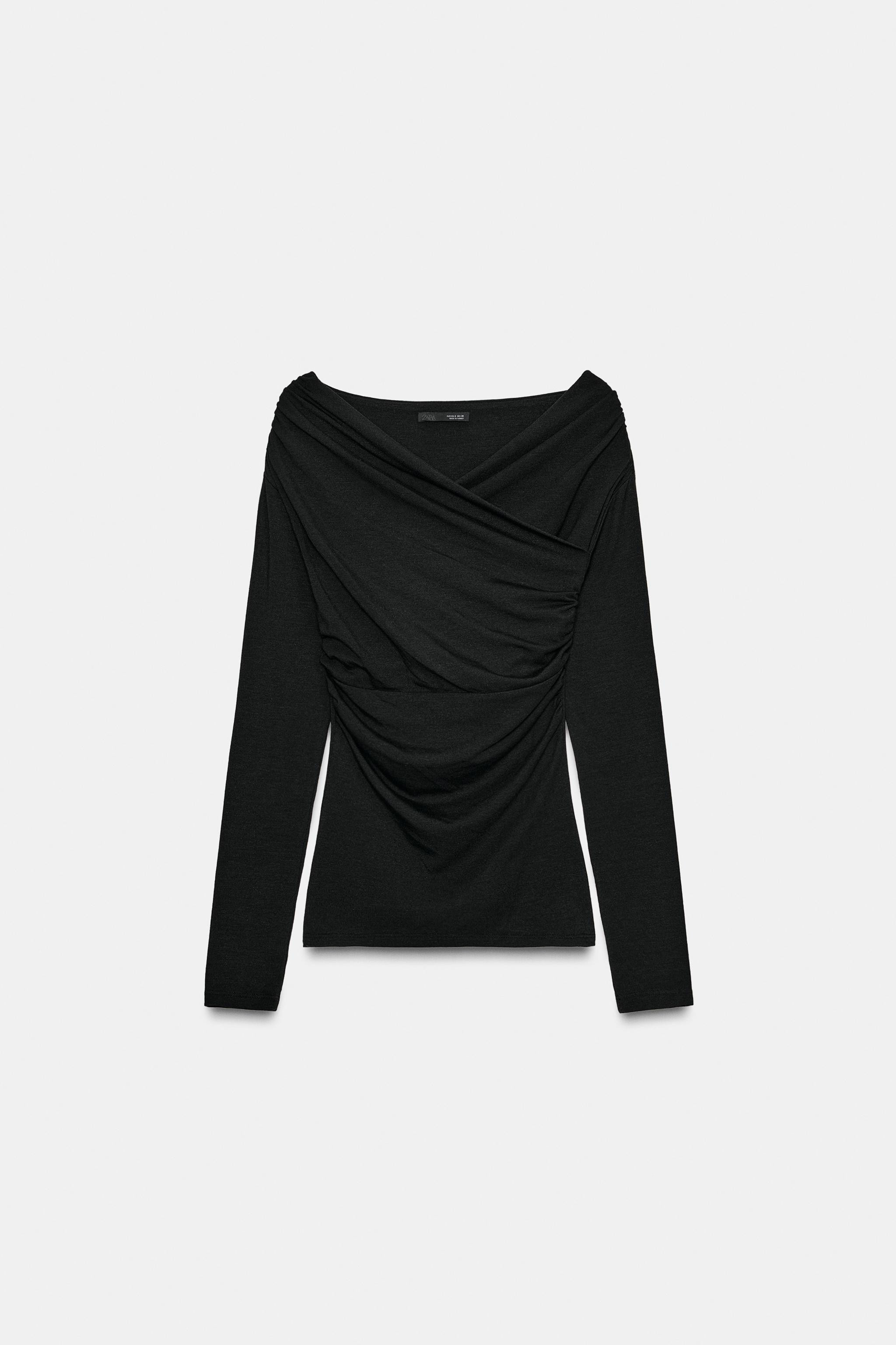DRAPED SURPLICE NECKLINE TOP | Zara UK