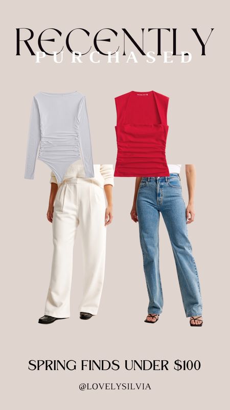 Recently purchased spring finds under $100!

Spring fashion, spring outfits, Abercrombie jeans, white trousers, red top, grey top, grey bodysuit, under $100, Abercrombie finds

#LTKmidsize #LTKfindsunder100 #LTKSeasonal