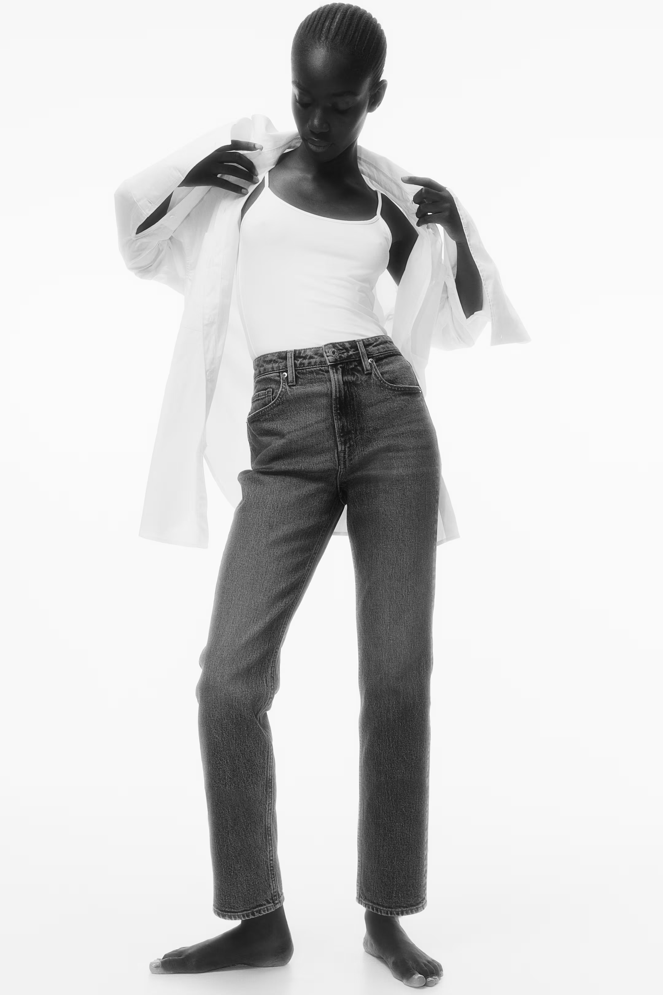 Slim Straight High Ankle Jeans | H&M (US + CA)