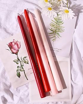 Viyffo 12 Inch Red Taper Candles Set of 4 Unscented Smokeless Long Tall Tapered Candles for Candl... | Amazon (US)