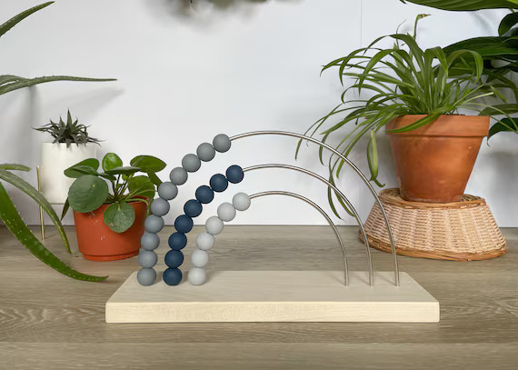 Slim Midnight Rainbow Abacus  Natural Wood Nursery Decor  | Etsy | Etsy (US)