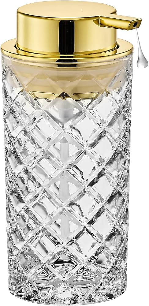 Glass Liquid Soap Dispenser, Refillable Liquid Dispenser with Gold Pump, Hand Soap Dispenser for ... | Amazon (US)