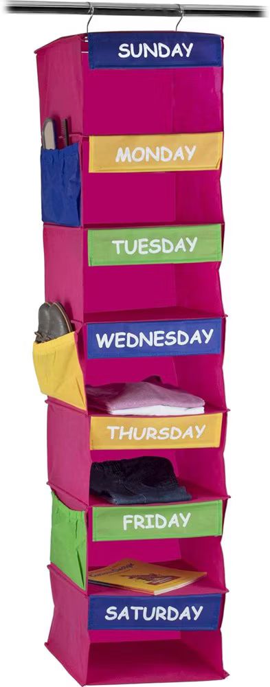 Kids Closet Organizer - Daily Activity Kids Hanging Rack - 7 Shelf Storage Portable Cloth Organiz... | Target