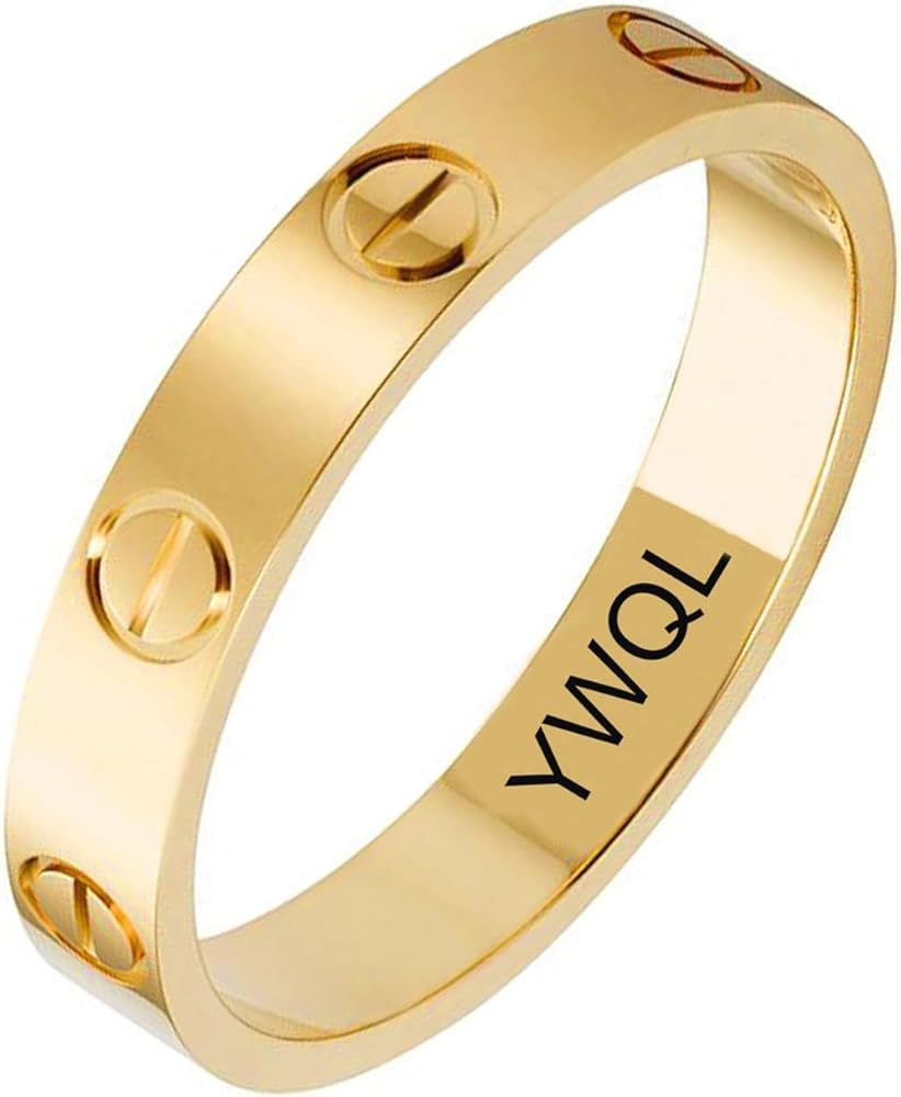 Love Ring with Screw Design 18k Gold Rings Titanium Steel Rings Wedding Jewelry Birthday Present ... | Amazon (US)