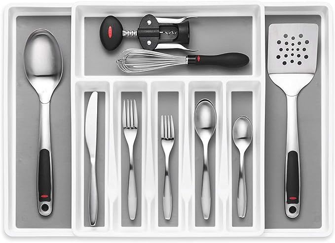 Expandable Cutlery Drawer Organizer, Flatware Drawer Tray for Silverware, Serving Utensils, Multi... | Amazon (US)