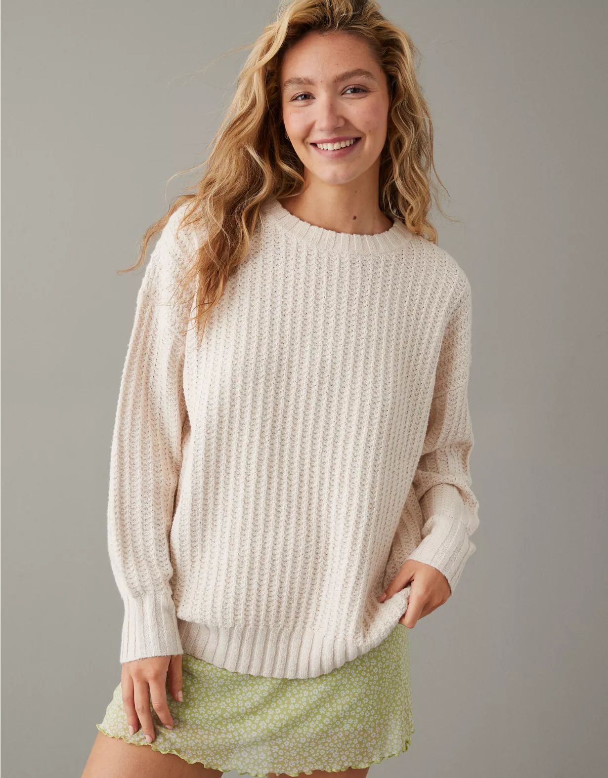 AE Oversized Crew Neck Sweater | American Eagle Outfitters (US & CA)