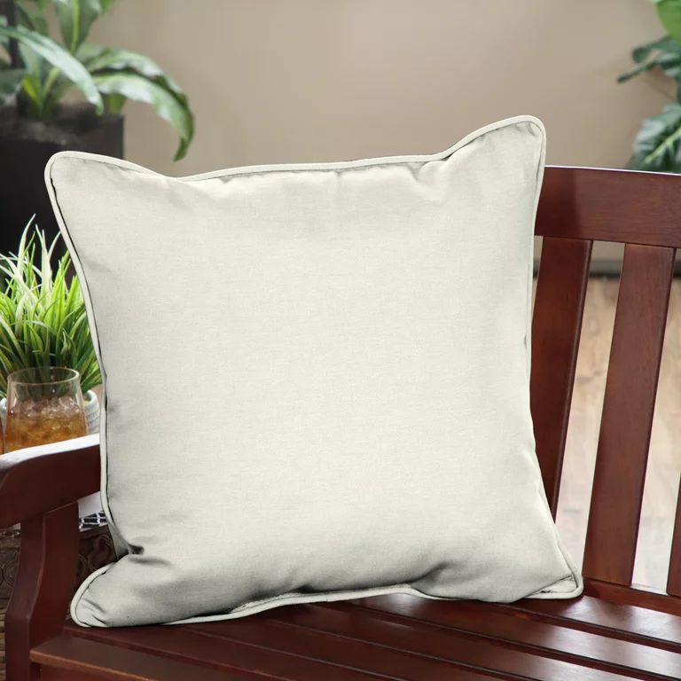 Better Homes & Gardens 20" x 20" Cream Polyester Outdoor Throw Pillow (1 Piece) | Walmart (US)