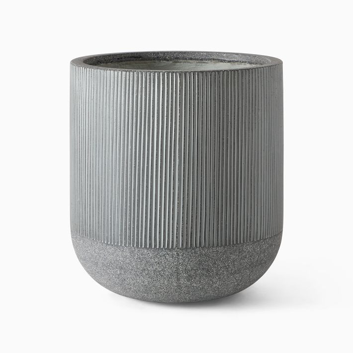 Textured Radius Ficonstone Indoor/Outdoor Planters | West Elm (US)