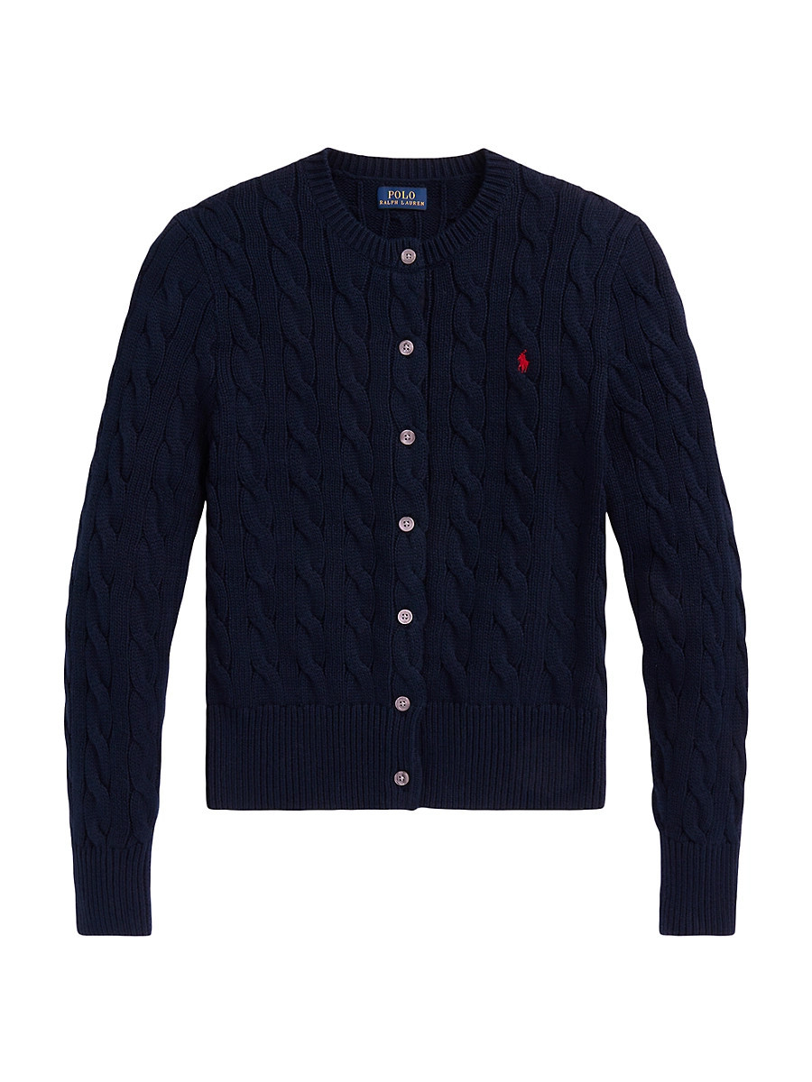 Women's Cable-Knit Cardigan - Hunter Navy - Size XXS | Saks Fifth Avenue