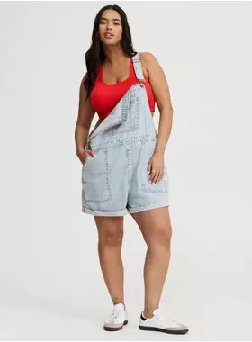 Vintage Stretch Denim Shortall | Torrid (US & Canada)