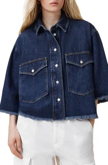 AllSaints Faye Raw Hem Denim Shirt | Nordstrom | Nordstrom