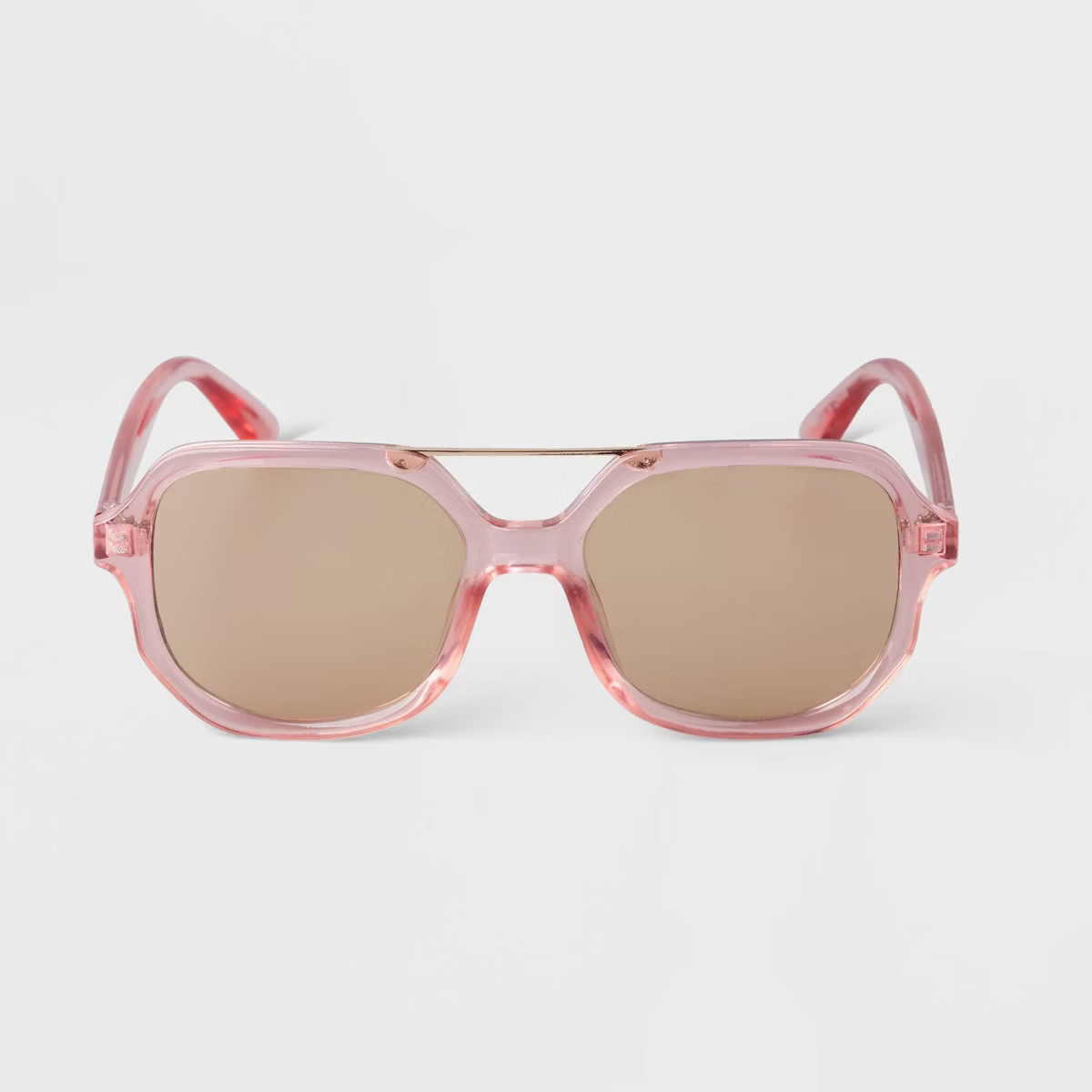 Women's Square Crystal Aviator Sunglasses - A New Day™ Pink | Target