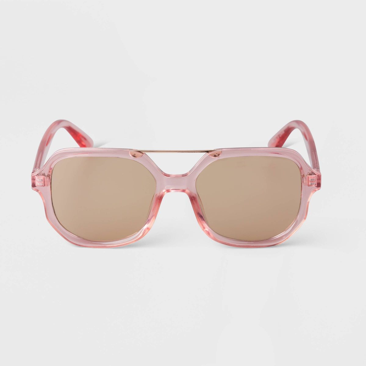 Women's Square Crystal Aviator Sunglasses - A New Day™ Pink | Target