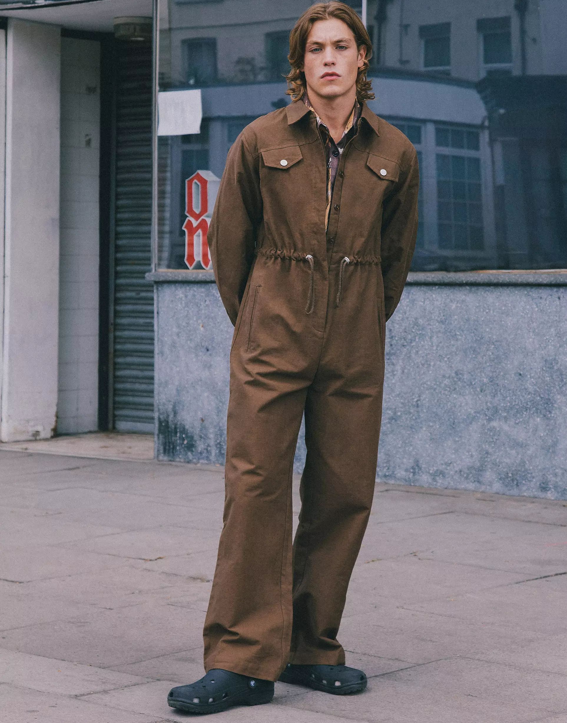 Labelrail x Notion unisex zip front boilersuit in deep brown | ASOS (Global)