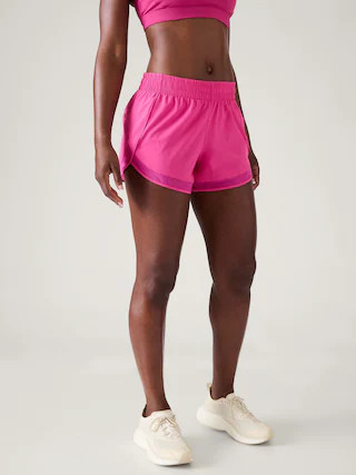 Mesh Racer Run Mid Rise 4 Short | Athleta