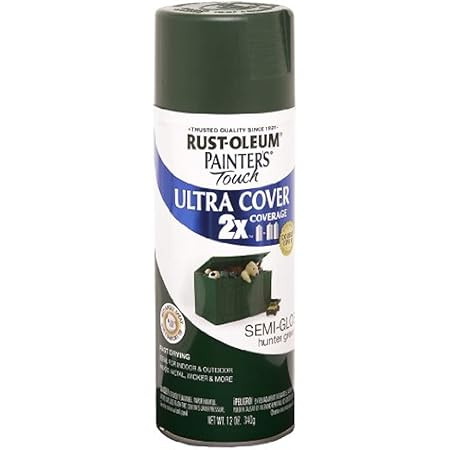 Rust-Oleum 334034 Painter's Touch 2X Ultra Cover Spray Paint, 12 oz, Gloss Hunter Green | Amazon (US)