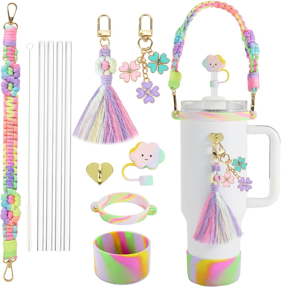 Morla Accessories Set for Stanley Cup,Paracord Handle Strap Carry for Simple Modern and Other 8oz... | Amazon (US)